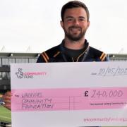 Warriors Community Foundation has received a check from the National Lottery fund for £240,000.