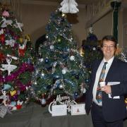 Dudley South MP Mike Wood at Wordsley's Festival of Christmas Trees.