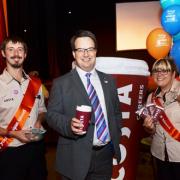 Mike Wood MP pictured centre with Costa Coffee representatives at his Jobs and Careers Fair in September.