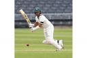 BRISTOL, ENGLAND - AUGUST 03: Brett D'Oliveira of Worcestershire plays to the legside during day three of the Bob Willis Trophy Central Group match between Gloucestershire and Worcestershire at Bristol County Ground on August 03, 2020 in Bristol,