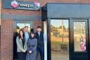The team at Hexagon Commercial Property outside the new office in Oldswinford