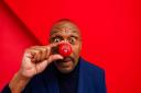 Sir Lenny Henry, who is supporting Red Nose Day 2024 by wearing one of the new Red Noses. Pic - Comic Relief