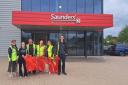 Staff at Saunders Valves took part in a litter pick to celebrate the launch of their litter-free area