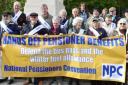 Pensioner benefits protest.
