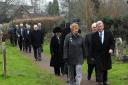 PAYING RESPECT: Stourport town councillors arriving at the service.