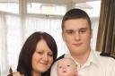 Alice Laurie (aged 20) and Adam Raine (aged 20) with daughter Amelia Raine (13 weeks). Buy photo: 441216J