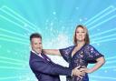 Jacqui Smith and Anton Du Beke, during the launch show for the BBC1 dancing contest, Strictly Come Dancing. PA Photo.