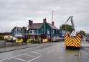 Firefighters battle a blaze at The New Wellington pub on Brettell Lane.