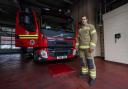 Football player turned firefighter Alex Nicholls at Haden Cross fire station in Halesowen. Pic - David Davies/PA Wire