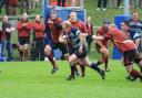 Gareth Davies breaks the Bournville line during Saturday's game.