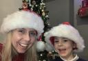 Katie Smith and son Eli getting ready for Christmas