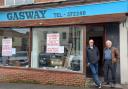Businessman Dave Jackson, right, with Jon Tipper,  after their final day at Gasway Ltd, Stourbridge