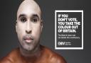 Former England defender Sol Campbell appears in the Operation Black Vote posters.