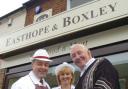 Lawson Easthope, Diane Roddis and Clive Dulson at the Wollaston shop