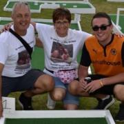 Olly's dad Simon, mum Lynn and brother Ben Wilkes at the Olly Wilkes Memorial Football Tournament 2019