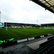 Franklin's Gardens - the empty stadium will host this afternoon's fixture between the Saints and Warriors. Pic: JMP