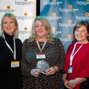 Tracey Bleakley, Hospice UK CEO with Claire Towns CEO at the Hospice and Gemma Allen.