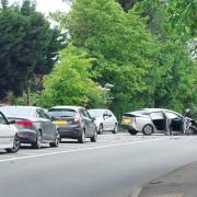 A crash on Hagley Road, Stourbridge.