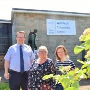 Mike Wood MP with new chairperson Linda Hickman and  committee trustee Esther Cole