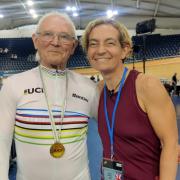 Cyclist Wally Fowler with sport and exercise specialist Dr Kristy Howells