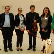 Haybridge Science students meet Professor Brian Foster and Professor Jack Liebeck (and Mollie his rescue dog!)