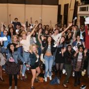 Students at King Edward's jump for joy after gaining top A levels