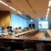 EXPERT CHAT: Students receiving a talk at the UN headquarters in Geneva, Switzerland.