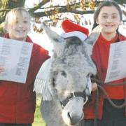 In happier times: Emily and Maisie Sproule with Kenny the donkey in 2009.