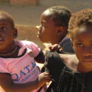 Children in the slums near the clinic