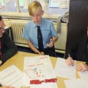 Pedmore Technology College’s year 9 students work on their plans as part of the Solutions for the Planet Big Idea competition