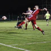Jack Duggan scores in the FA Cup for Stourbridge against Northampton PIC: Andrew Roper