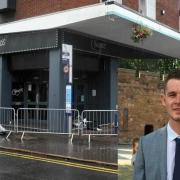 Chicago's in Stourbridge High Street - and, inset, Ryan Passey who was fatally stabbed at the venue on August 6.