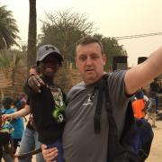 Making friends young and old in Gambia. Picture from Ridgewood School