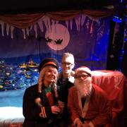 Trina Keane, co-owner of Katie Fitzgerald’s, and barman Jamie Ward, with councillor Pete Lowe standing in as Santa Claus at the Operation Santa Christmas appeal