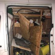 Thieves cleared out the van between 5.30pm and 8pm on Monday January 14