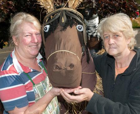 L-r Denise Kemp & Karen Stone of Belbroughton Animal Sanctuary Protection with Monty The Pit Pony.
