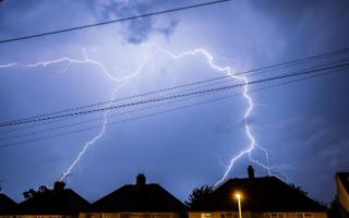 Thunderstorms are predicted for Stourbridge
