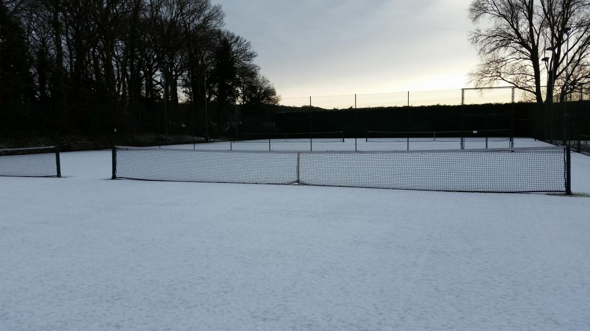 A snowy snap of Wollaston Tennis Club taken by head coach, Richard Cartwright.