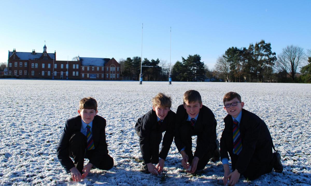 The snow had melted before year seven pupils at Old Swinford Hospital had chance to play. Photography by Sue Atkinson, the school's marketing assistant.