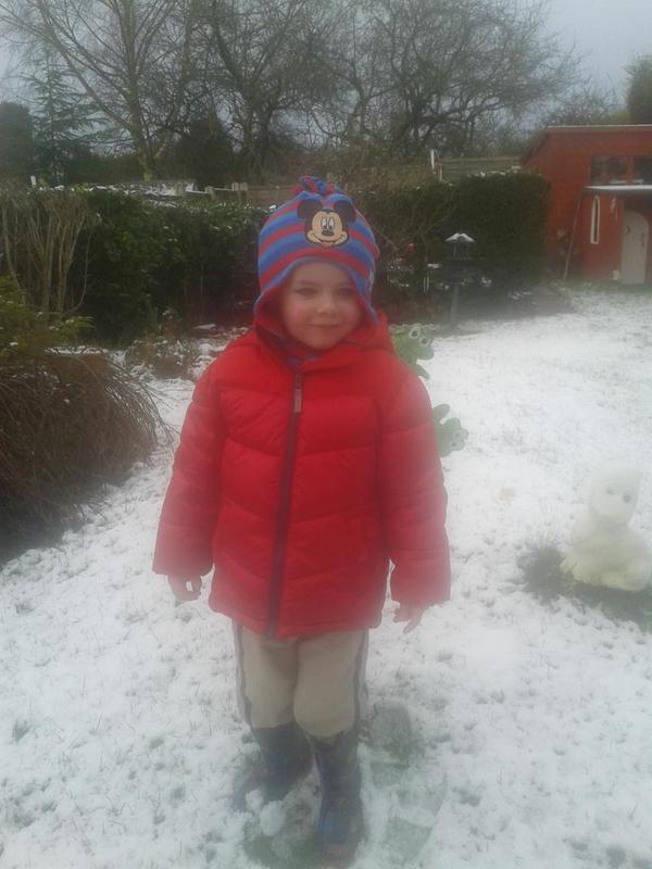 Charlie Morgan enjoying the snow in Kingswinford.