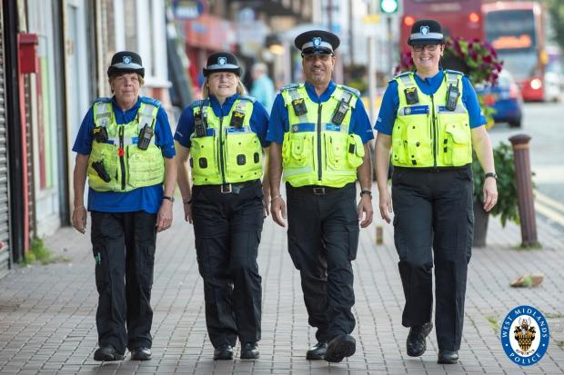 L-r - PCSOs Nicola Tinker, Deborah Hancox, Amarjit Randhawa and Julie Hickman have all served 16 years in the force. Pic - West Midlands Police