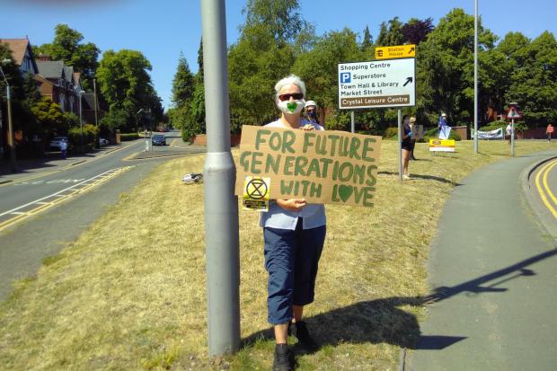 Members of Stourbridge Extinction Rebellion held a silent protest on the town's ring road today