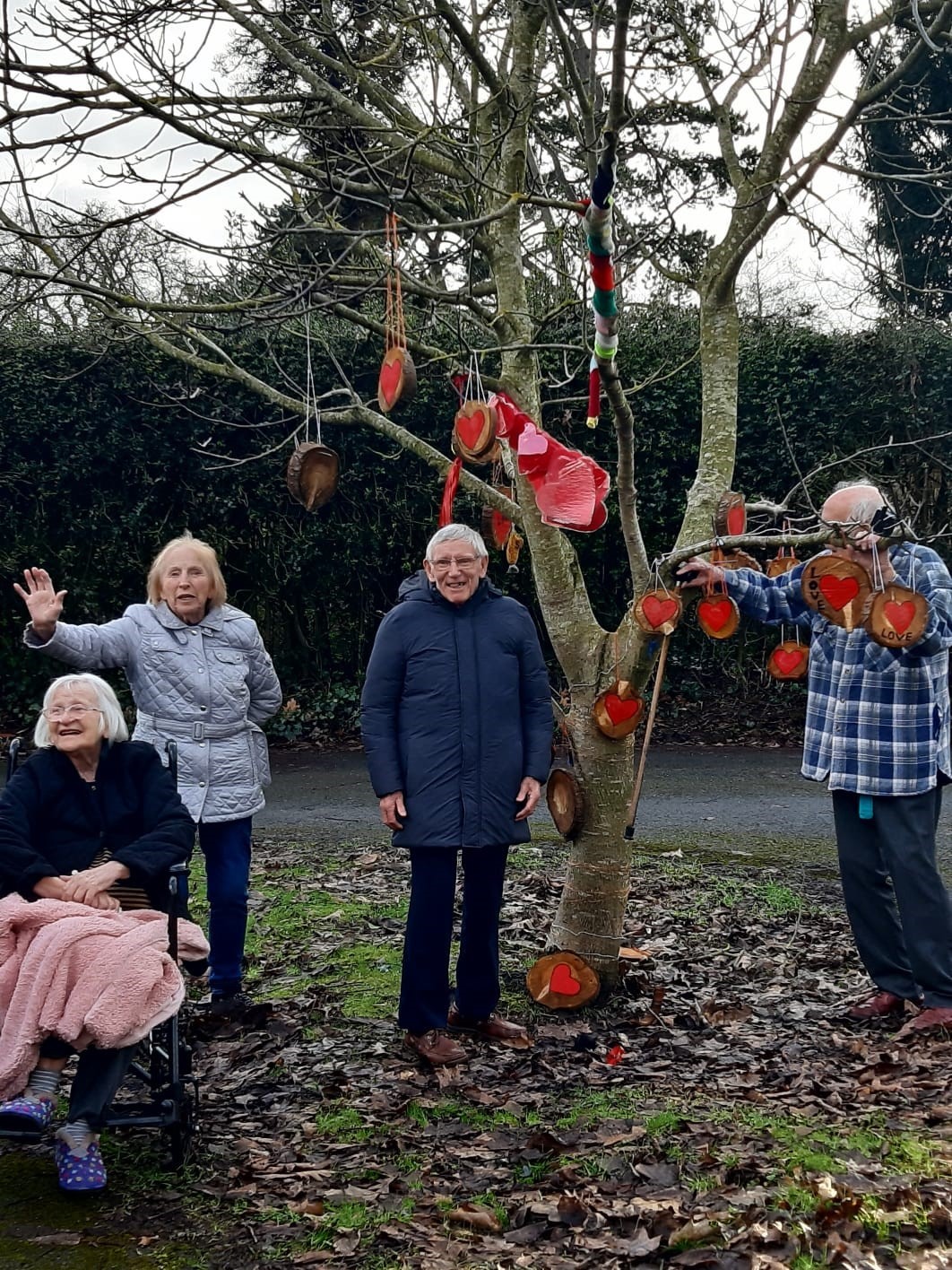 Residents at Field House care home in Hagley paid their respects to Captain Sir Tom Moore by completing a lap of honour around the grounds in his memory