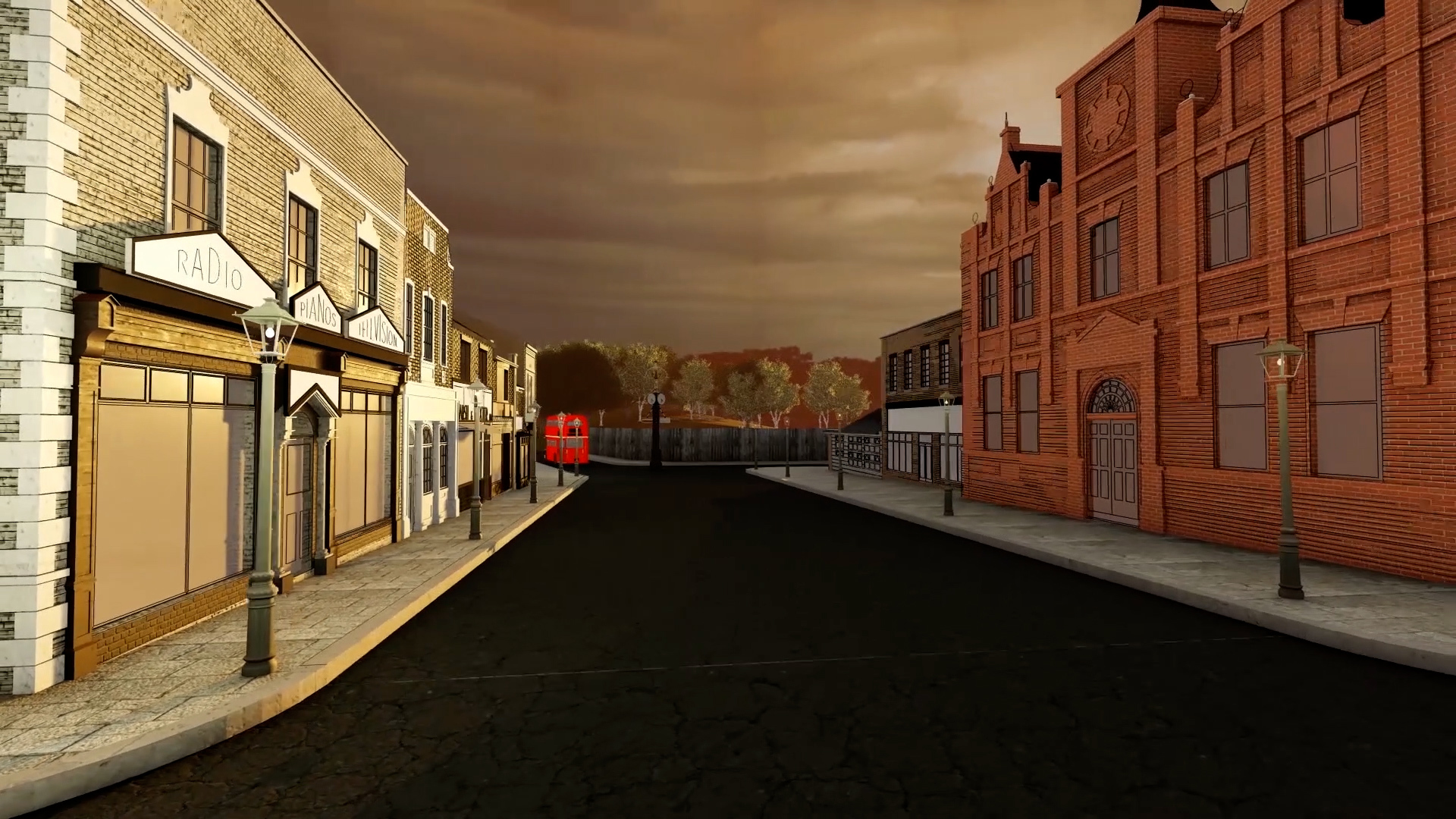 CGI view of the main street at the Black Country Living Museum.