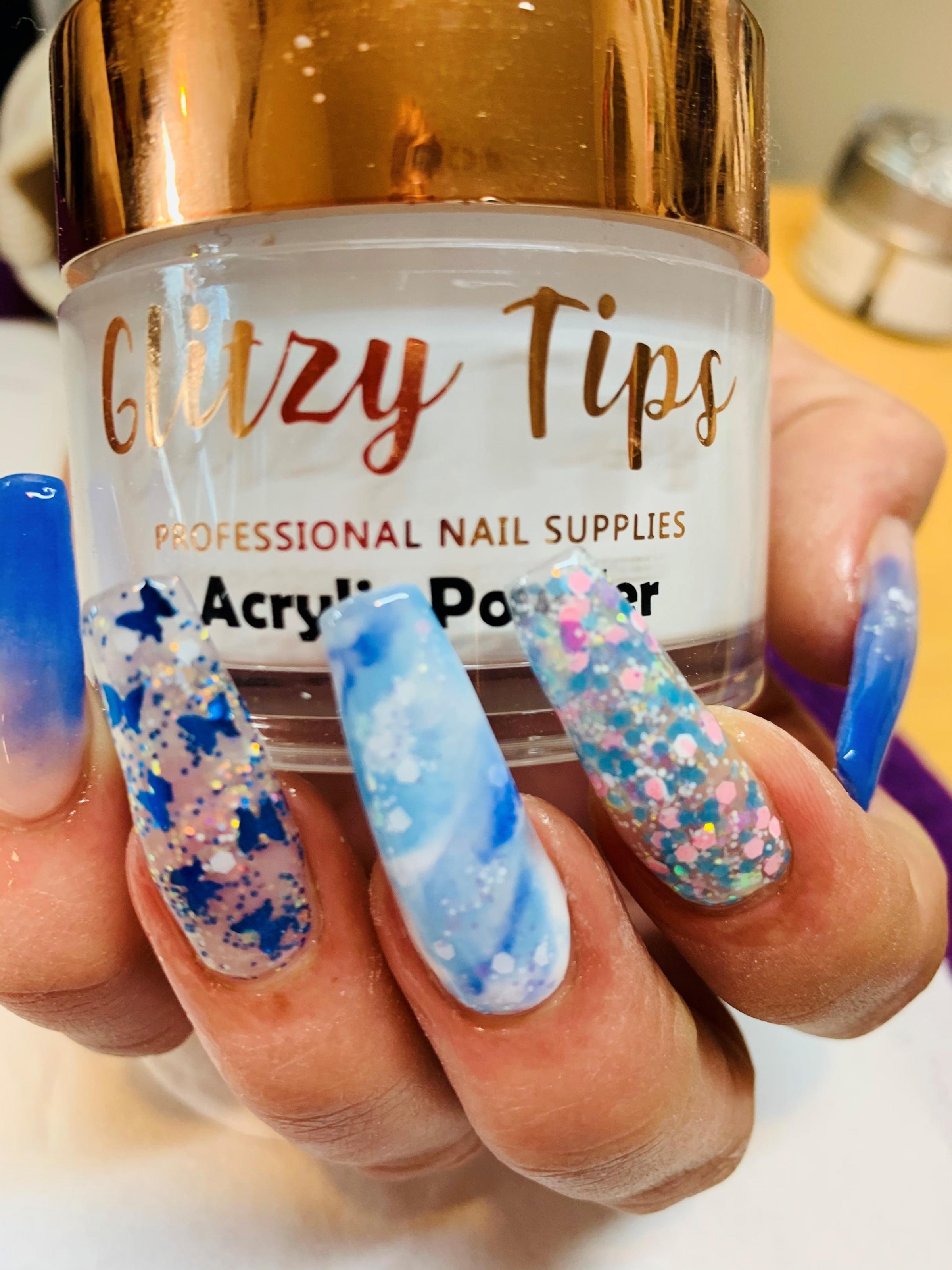 The Glitzy Tips brand covers all aspects of nail beauty, from acrylic powders to gels and more