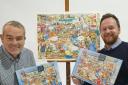 Nick Davies and Will Farmer, directors of Fieldings Auctioneers, with The Auction House jigsaw