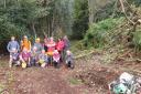 Shropshire and Staffordshire National Trust  volunteers at Vales Rock Houses. Pic - National Trust