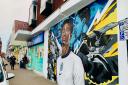 The Jude Bellingham mural in Market Street. Pic - Xbox.
