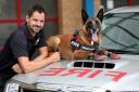 Fire investigation dog Kai with his handler Mat Dixon