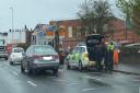 Police attend the crash on the ring road